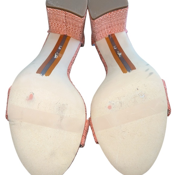 Sam Edelman Yaro Woven Look Block Heel Sandal Stucco Pink/Coral Size 9 New - Picture 4 of 5